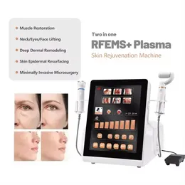 Máquina 2 em 1 de plasma RFEMS para remoção de cicatrizes de acne, tratamento de estrias, levantamento facial, remoção de verrugas e verrugas