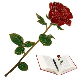 Metall-Lesezeichen für Leseliebhaber, Geburtstag, rote Rose, Valentinstag, vielseitig einsetzbar