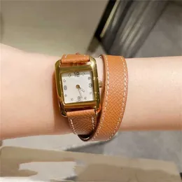 10% rabatt på Titta på Luxury Womens 23mm Woman of Pearl Shell Dial Swiss Quartz Movement Double Loop Belt Square Face Nantucket Series Elegant Gift for Lady