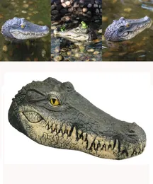 Moderno flutuante cabeça de crocodilo estatuetas animais chamariz água jardim lagoa arte decoração para casa para controle ornamentos coleção 201209065734