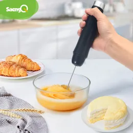 Verktyg Saengq Milk Frother Handheld Foamer Coffee Maker Egg Beater Cappuccino Stirrer Mini Portable Blender Kitchen Whisk Tool