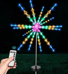 Firework Meteor String Lights Remote Control 8 Modes RGB Warm White Garden Decoration Waterproof Christmas Outdoor Battery Solar L4957353