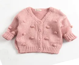 Mode Autumn 2020 Baby Stick Cardigan Online Shopping Deep V Neck Cardigan 3 Färg Bomull Långärmad Girls Cardigan Sweaters 1805775746