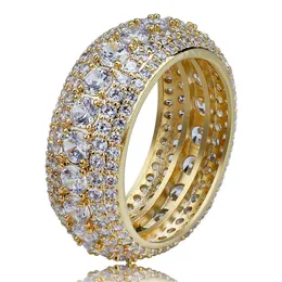 Anelli di diamanti da uomo Gioielli Hip Hop 10MM Brillante CZ Zircone Moissanite Iced Out Anelli di fidanzamento per matrimonio per le donne