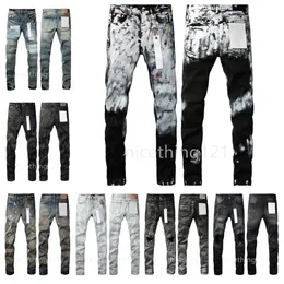 designer jeans jeans viola jeans for uomini pantaloni tendenze di moda in difficoltà black black strappato motocicletta slim fit mans pantaloni neri