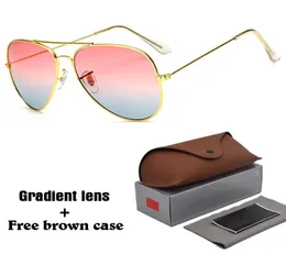 High quality Pilot Sunglasses Men Women Brand Designer Driving glasses UV400 Goggle Metal Frame gradient Lenses with brown ca4039279