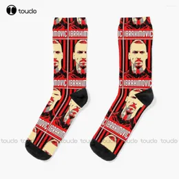 Women Socks Zlatan Ibrahimovic - Portrait Artwork Athletic 360° Digital Print Christmas Gift Street Skateboard Colorful