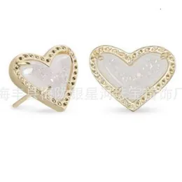 Desginer kendras scotts necklace jewelry Hot Selling Style Jewelry Ks Series Simple and Elegant Diamond Inlaid Heart Earrings for Women