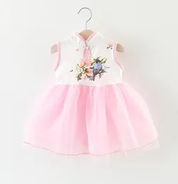 Baby Girl Summer Dress 2017 Fashion Chinese Style Cute Print Flower Kids Dresses for Girls Clothes Infant 13 Year Birthday Party 3608749