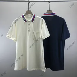 24SS Sommer-Designer-Luxus-Poloshirts für Herren, Polos, klassische Stickerei, Buchstaben-Aufdruck, Herren-T-Shirt, lässiger Umlegekragen mit Streifen-Aufdruck