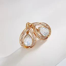 Studörhängen Vattendroppe gjord med kristaller från Österrike för flickor Summer smycken toppkvalitet kvinnor genomborrade öron Bijoux gåvor