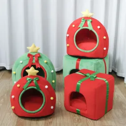 Mats Christmas Tree Cat Nest Dog Nest Autumn and Winter Warm Pet Nest Gift Box Cat House Pet Bed