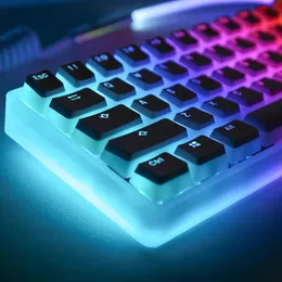 Колпачки для клавиш Pudding с 129 клавишами OEM-профиль PBT Double S Keycap для механической клавиатуры Mx Switch Раскладка ISO Колпачки для клавиш с подсветкой RGB 240229