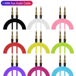 Color Magic Audio Cable Aux Car Cables 3,5 mm bil hörlurar högtalarlinje LL