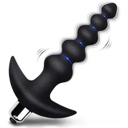2 in 1 perline vibranti butt plug design affusolato massaggiatore prostatico in silicone vibratore proiettile giocattoli del sesso uomo dildo per anale