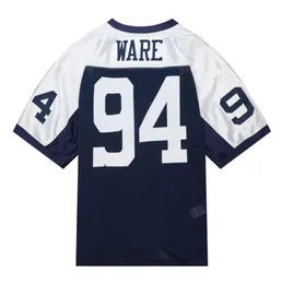 Stitched football Jersey 94 Demarcus Ware 2011 blue mesh retro Rugby jerseys Men Women and Youth S-6XL