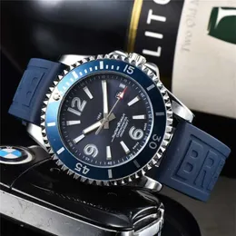 % 10 indirim izle Breitl Erkekler için Erkekler Üç İğne Kuvars Top Lüks Saat Takvim İşlevi Süper Kauçuk Kayış Montre De