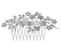 Feis Romantic Crystal Flower and Leaf Hair Combed Romantic Bridal Flower HeadBebis Hair Accessory for Bride Wedding Access3826897