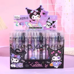 12pcs/lot Cute Cartoon Black/Purple Kuromi Ink Gel Pen Creative Kids Pen Student Stationery Office Signature Pen Wholesale 3047