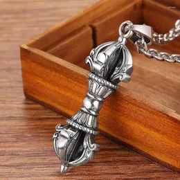 Hängen Vintage Demon Demon Demon Subduing Pestle Pendant for Men's 925 Silver Chain Necklace With Accessories Presentvän