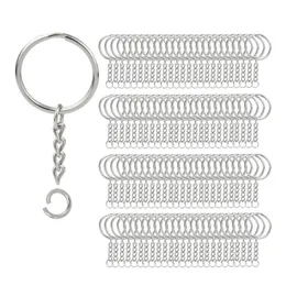200Pcs Split Key Chain Rings with Chain Silver Key Ring and Open Jump Rings Bulk for Crafts DIY 1 Inch 25mm275f