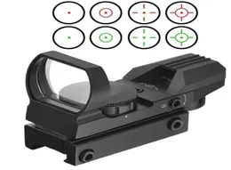 Óptica compacta 1x22x33 reflexo vermelho verde ponto vista escopo 4 retículo para caça reflexo tático redgreen laser 4 reticle2589426