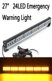 Emergency Lights 12V 24 LED CAR TRUCK STROBE Light Bar Beacon Varning Taklampan Vattentäta Hazard Lightings Amber8316946
