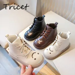 Boots Spring Autumn Solid Boys Girls Cute PU Leather Soft Toddler Kids Fashion Zip Non Slip Children Ankle Shoes