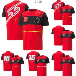 Мужские футболки 2022 F1 Racing Team Красная футболка Формула 1 Гоночный костюм с короткими рукавами Джерси Автоспорт Быстросохнущая спортивная рубашка поло на открытом воздухе
