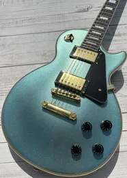 Niestandardowa gitara elektryczna, Pelham Karsten, All-Blue, Gold Accessories and Tuner, Błyskawica