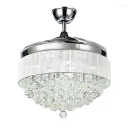 Żyrandole Wysokiej jakości luksusowe LED Crystal Lights Fan Lights Współczesny z zdalnym sterowaniem wentylatorem sufitowym 110V 220V