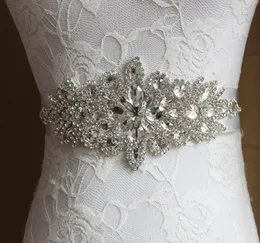 Bridal Sash Wedding Princess Rhinestone Belt Girl Flowersmaid Dress Sash Akcesoria ślubne Multi kolorowa wstążka 6428387