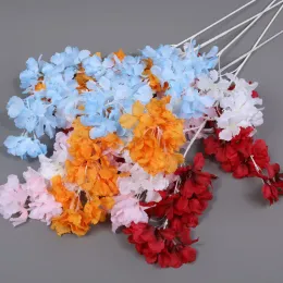 Flores artificiais de seda gipsophila para decoração Home Plastic Stem Bride Bouquet Bouquet Mariage Cherry Blossom