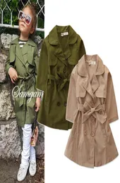 Kids Trench Coats Girls Długie mody dzieci jesienne ubrania dziewczyna płaszcz A76622169548