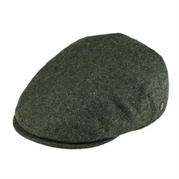 VOBOOM Tweed di lana a spina di pesce Berretto irlandese Uomo Donna Berretto da tassista Cappello da golf Ivy Cappelli piatti Verde Nero Giallo 200207S