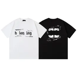 Fashion designer T-shirt men's T-shirt couple shirt cotton casual sports simple men's and women's universal top black and white solid color versatile short sleeved shirt