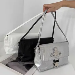 Модные брендовые сумки Saturn из лакированной кожи с металлическим логотипом, универсальная сумка для подмышек, сумка почтальона