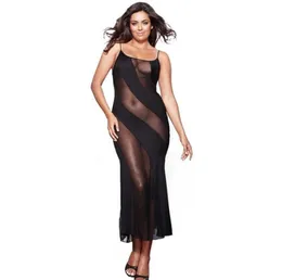 Nightgown kadın seksi erotik iç çamaşırı elbise plapwear artı 4xl 5xl 6xl strappy feet uzun gece elbise gece kıyafet uykshirt y209993080