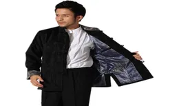 Novo preto tradicional chinês jaqueta de veludo dos homens inverno grosso casaco artesanal botão tamanho m l xl xxl xxxl5922125