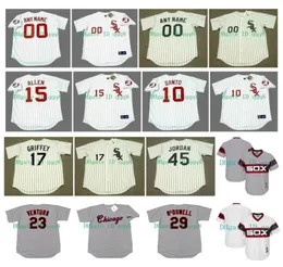 Na85 Vintage Jersey Ken Griffey Jr Bo Jackson Paul Konerko Richie Allen Ron Santo Wilbur Wood Frank Thomas Mark Buehrle Retro Bas3690405