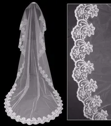 Setwell Cheap WhiteIvory Cathedral Length Lace Edge One Layer Long Wedding Veil Without Comb Wedding Accessory4176485