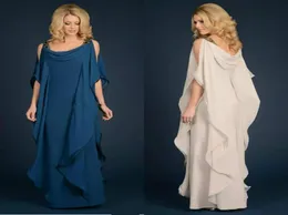 Neues Champagner-Marineblau-Kleid für die Brautmutter, Chiffon-Hosenanzug, Hochzeit, Kleid in Übergröße, Perlenrüschen, fließender Mantel, Boden8691454