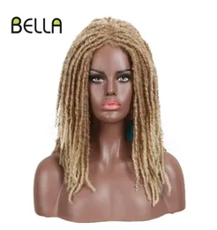 Bella Syntetyczna peruka dla czarnych kobiet 22quot szydełko warkocze Jumbo Dread Faux Locs Long Afro Dreadlock Hair Faiding 2204095281078