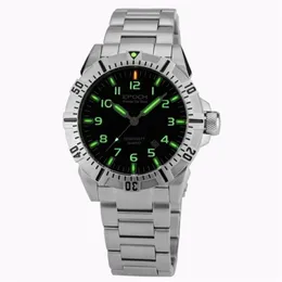 EPOCH steel strap waterproof 100m tritium gas tubes luminous sport diving quartz watch T200112307B