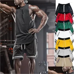 Gym Clothing Mens Sports Basketball Shorts Mesh Quick Dry For Summer Fitness Joggers Casual Breathable Short Pants Scanties Male Dro Dhm0N