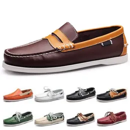 Style06 Мужские модельные туфли из кожи в британском стиле, черные, белые, коричневые, зеленые, желтые, красные, модные, удобные, дышащие, на открытом воздухе, дизайнерская спортивная обувь