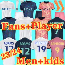 3XL 4XL 23 24 BAMFORD Llorente Fußballtrikots RODRIGO Leeds Unitedes 2023 2024 Adams AARONSON HARRISON Sinisterra JAMES Maillots Fußball Kinder Kit Fußballtrikot