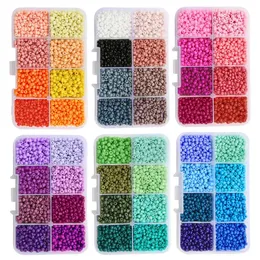 Cerca de 20400pcs de 3 mm de arroz de vidro, adequado para fazer pulseiras e colares de jóias e acessórios de braceletes e brincos DIY 240220