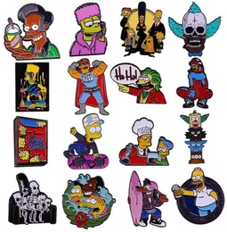 Cartoon Creative Funny Animation The Simpsons Sytuacja komedia Enamel Pins metalowa broszka torba akcesorium