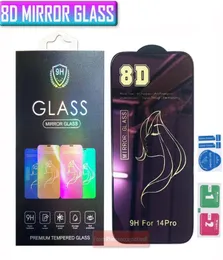 8D Beauty Mirror Tempered Glass Phone Screen Protector For iphone 14 13 12 MINI 11 pro max SE XR X XS 8 7 6 with retail box5435296